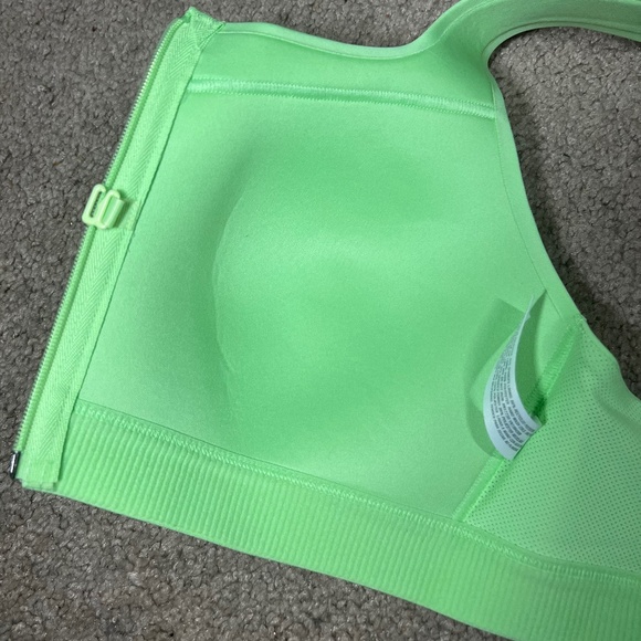 NWT All in Motion High Support Zip Front Sculpt Lime Green Sports Bra Size 36B - Picture 5 of 10